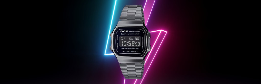 Casio vintage A168 noire gunmetal