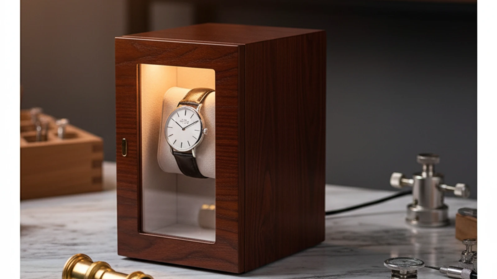 Montre automatique de luxe sur remontoir de qualité