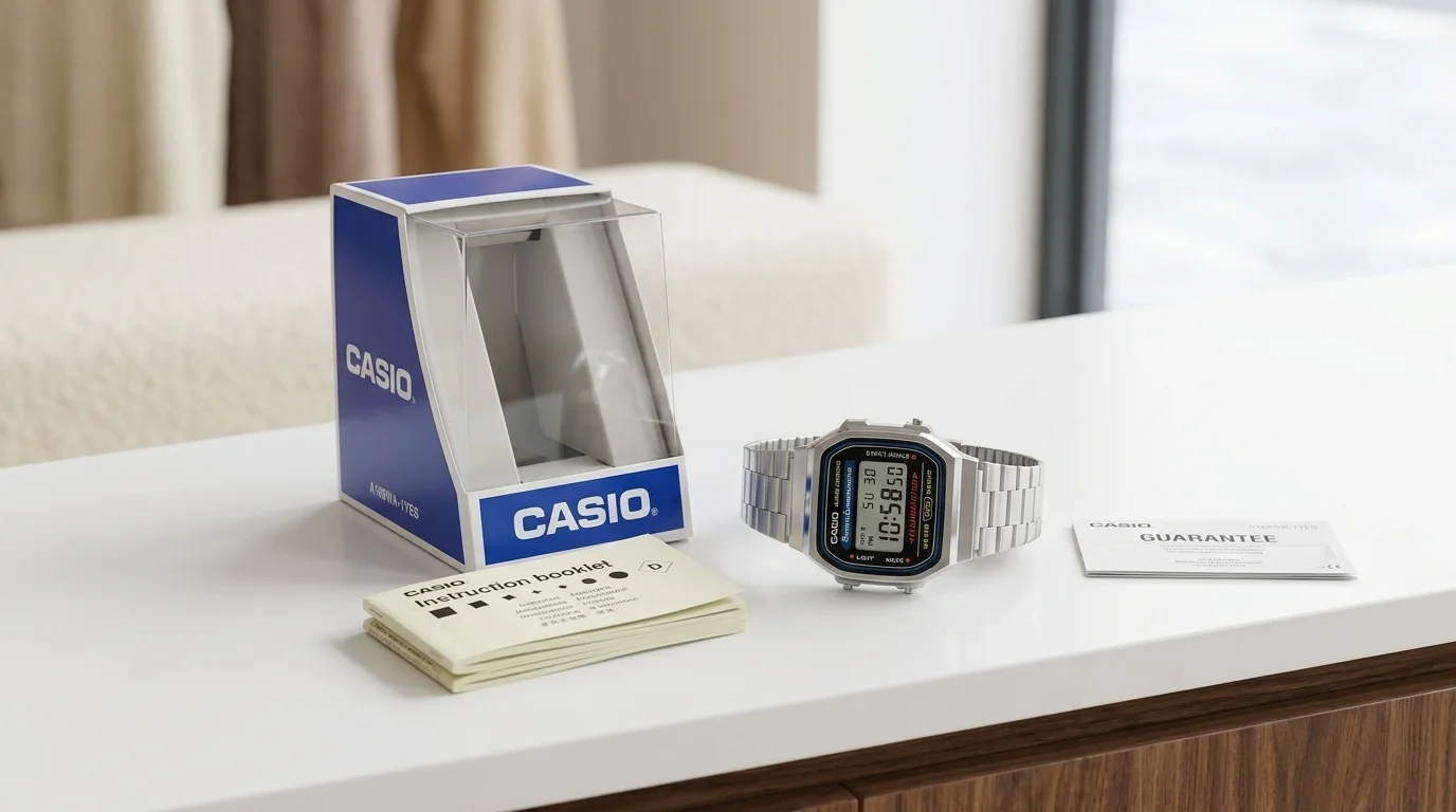 Montre Casio A168WA-1YES authentique avec son emballage et sa garantie de revendeur agréé