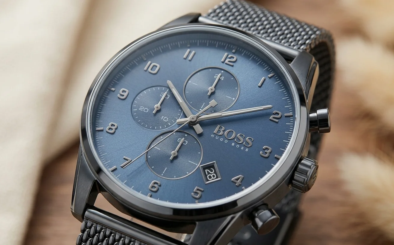 Macro Hugo Boss Skymaster 1513836 bracelet maille milanaise acier 316L