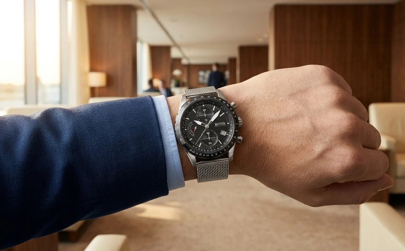 Hugo Boss Pilot Edition 1513886 chronographe cadran bleu