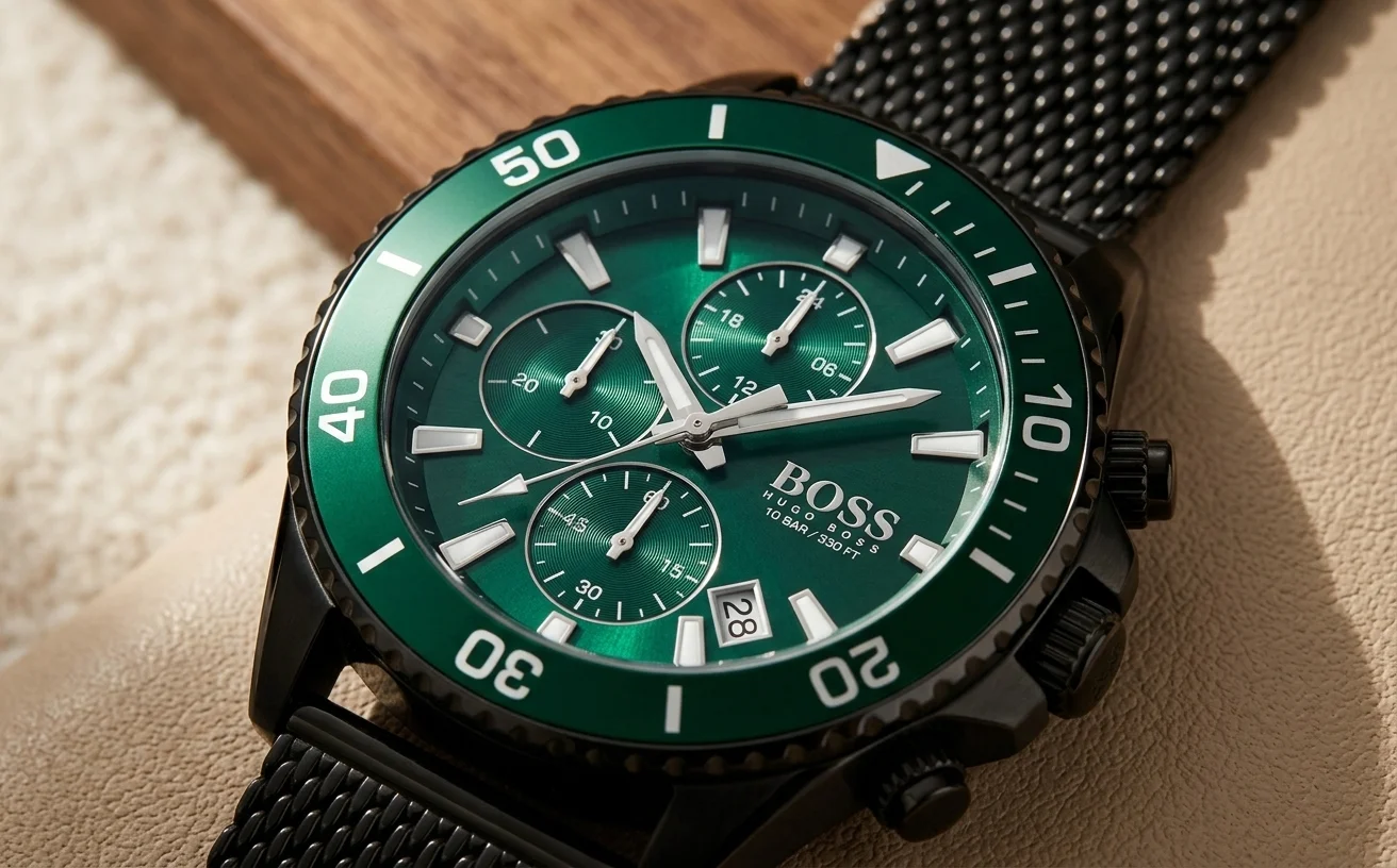 Hugo Boss Admiral 1513905 chronographe noir, look statement