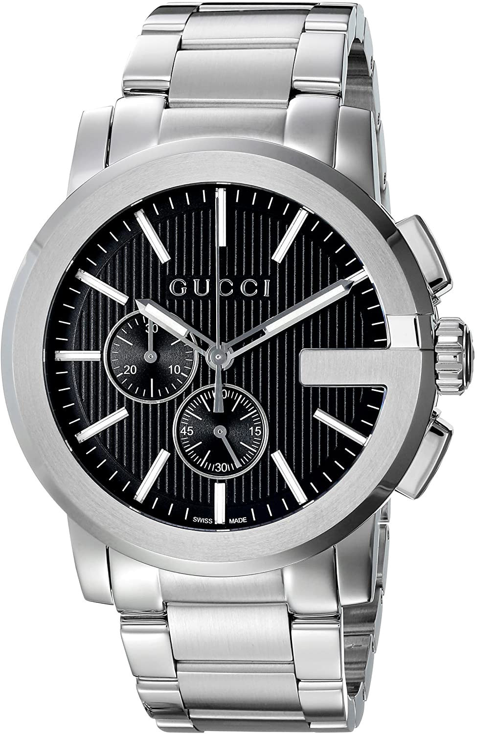 Moèles de montre Gucci homme avec chronomètre et bracelet en métal