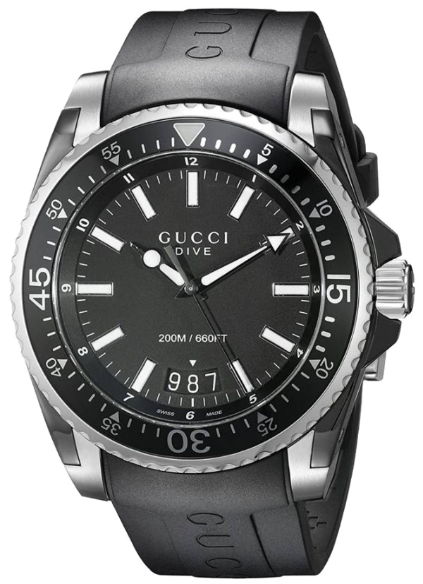Montre Homme Gucci Dive YA136204 Bracelet en caoutchouc noir