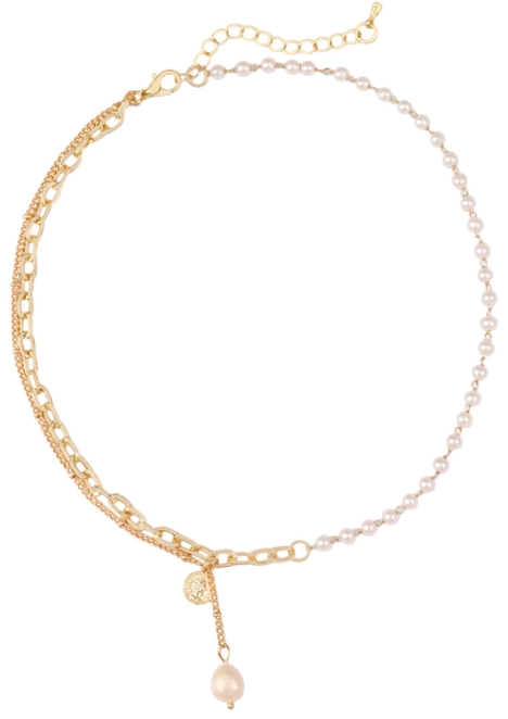 Collier Victoria Bradley en acier plaqué or fin à perles