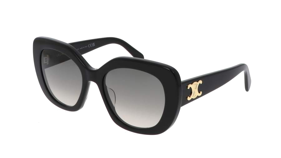 Lunettes de soleil Celine Triomphe noires, verres dégradés, logo doré