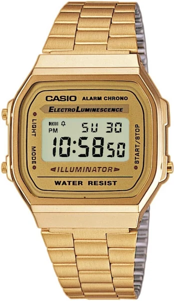 Casio Casio A168WG-9EF — montre vintage dorée rectangulaire — élégance rétro en acier