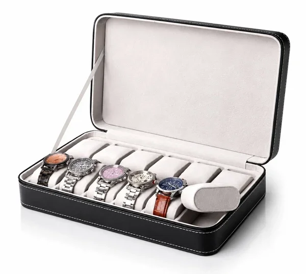 Gasmann Housse de rangement Voyager pour montres 12 compartiments simili-cuir noir