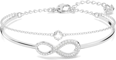 Swarovski Bracelet Jonc Swarovski Infinity 5520584 Plaqué Rhodium Blanc